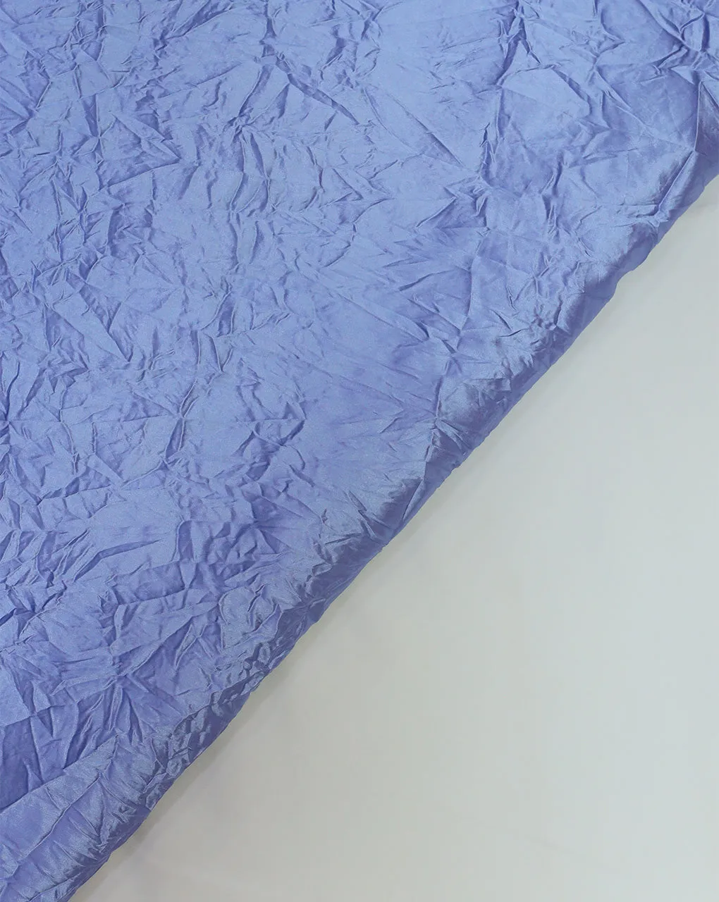 CORNFLOWER BLUE CRUSHED POLYESTER SATIN FABRIC